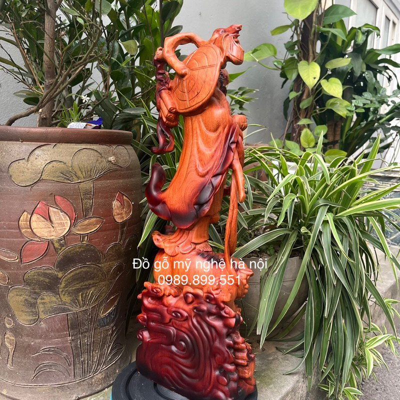 Tượng đạt ma sư tổ gỗ hương cao 40cm