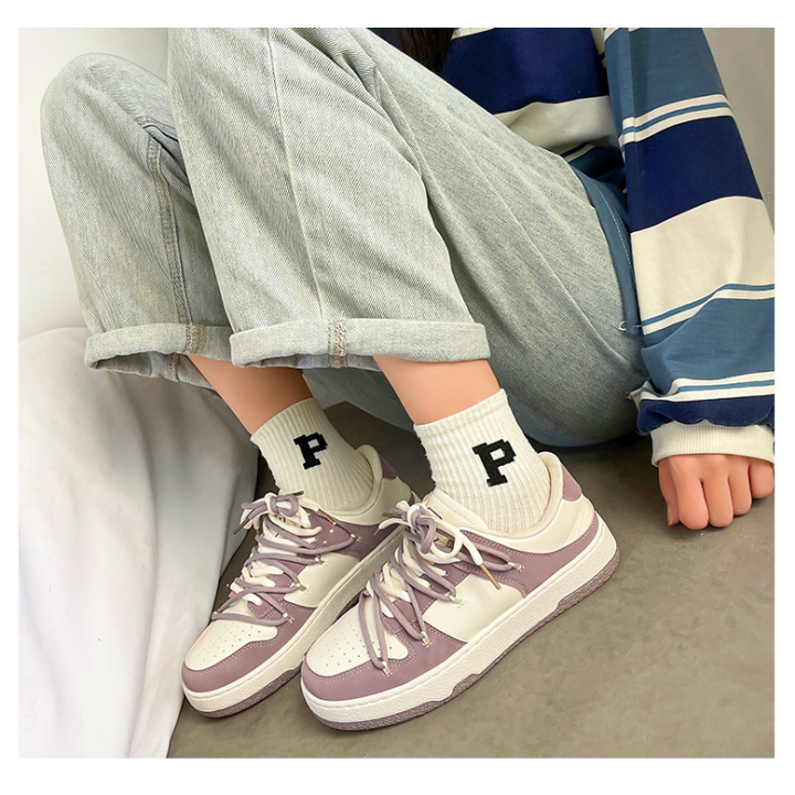 Giày nữ ,Giày Thể Thao Nữ Màu Basic Chất Liệu Da Mềm LADYKID 68790