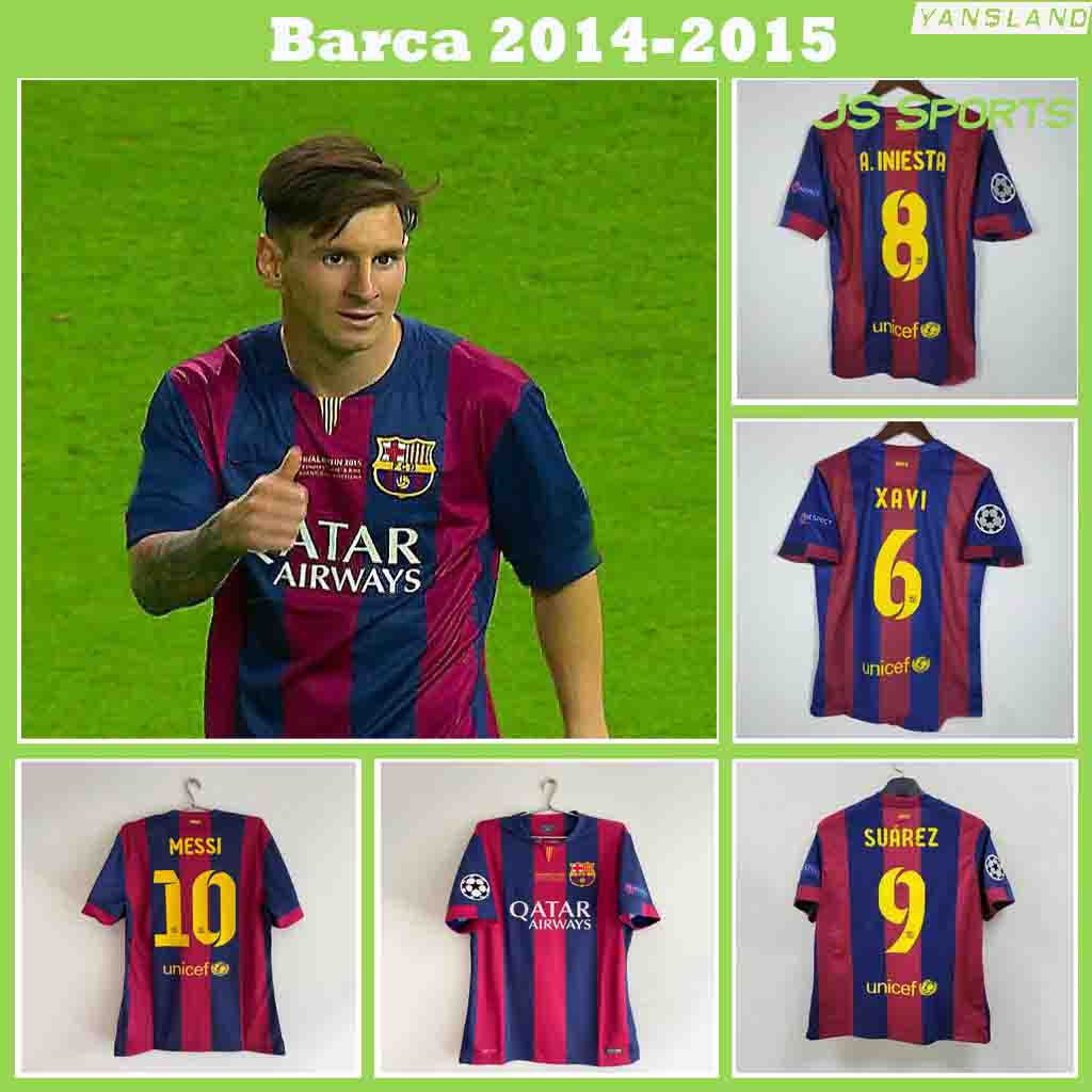 เสื้อกีฬาแขนสั้น ลายทีมชาติฟุตบอลบาร์เซโลน่า 14/15 2014/2015 ชุด