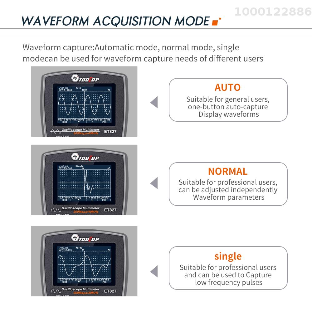 KKmoon 2in1 Oscilloscope Multimeter Digital LCD Display Handheld Oscope Meter 40Mhz Bandwidth 120MSPS Sampling Rate Data Storage Function for DIY and Electronic Test