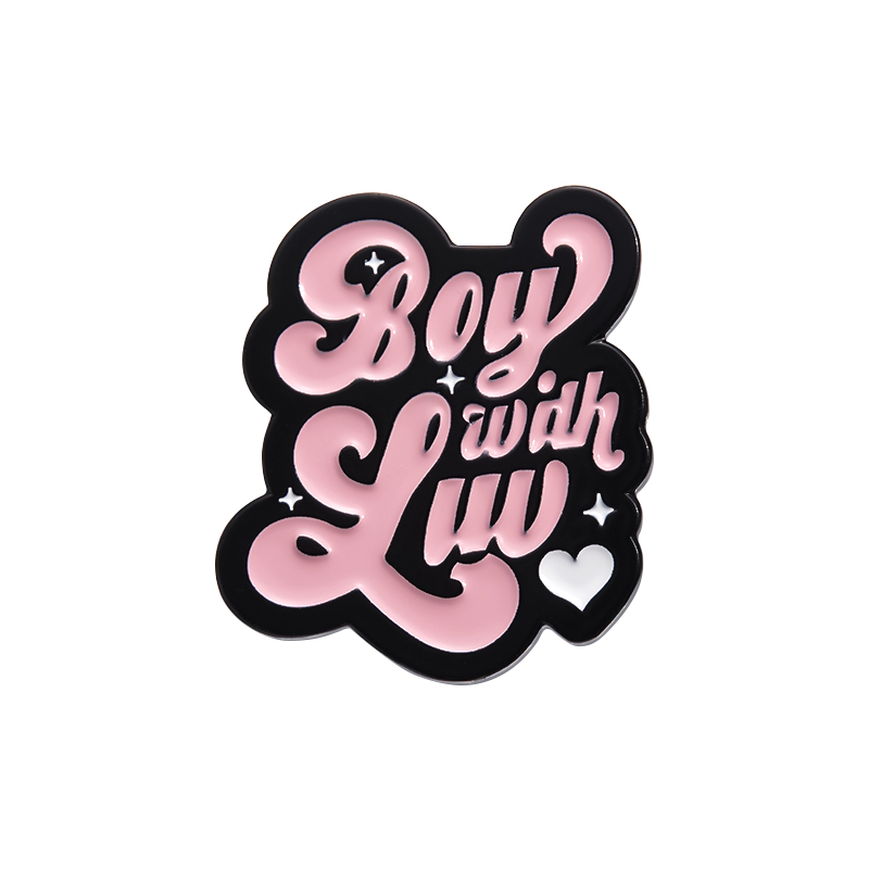 Cartoon Text Radio Enamel Brooch Badge Funny All You Need Is Kpop Texts Brooch