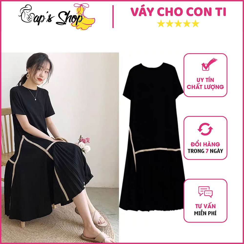 Váy cho con bú dáng suông dấu bụng