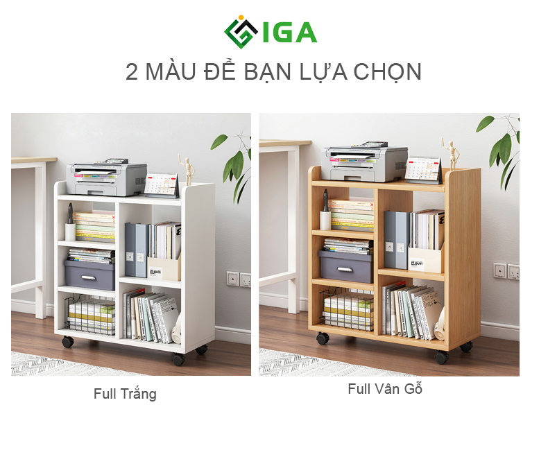 Kệ đa năng lưu trữ đồ có bánh xe, giá sách kệ để đồ tiện lợi - gp173