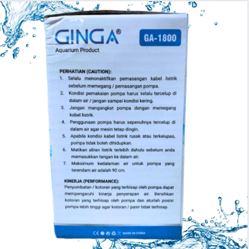 GINGA GA 1800 Pompa aquarium kolam