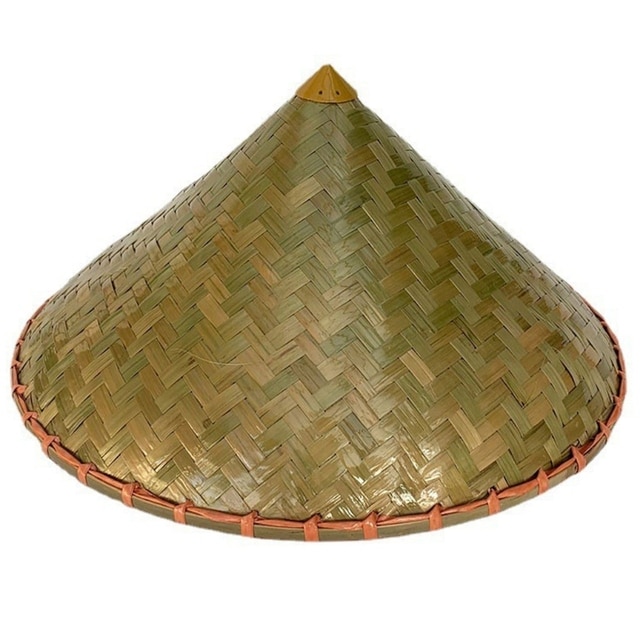 Bamboo Weave Hat for Men Women Sunproof Farmer Conical Hat Adult Unisex Straw Hat Unisex Chinese Traditional Coolie Hat