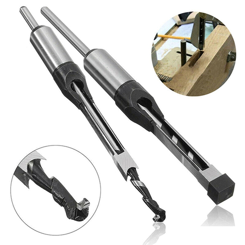 Square Hole Drill Bits Saw Wood Mortising Mortise Chisel Drill Bit Set Woodworking Power Tools