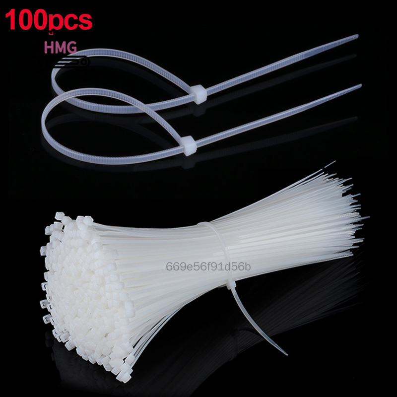 Handmong 100pcs Self Locking Nylon Ties Strong Durable Powerful Lock Tie Wraps Suitable for Indoor Wire Tying HMG-MY