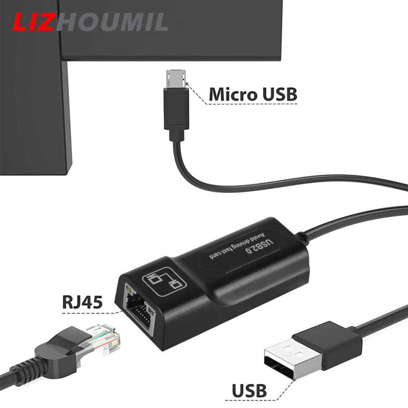 LIZHOUMIL Lan Ethernet Adapter Auto-connect Usb Adapter Compatible For Amazon Fire Tv 3 / Stick Gen 2 / 2 Stop Buffering