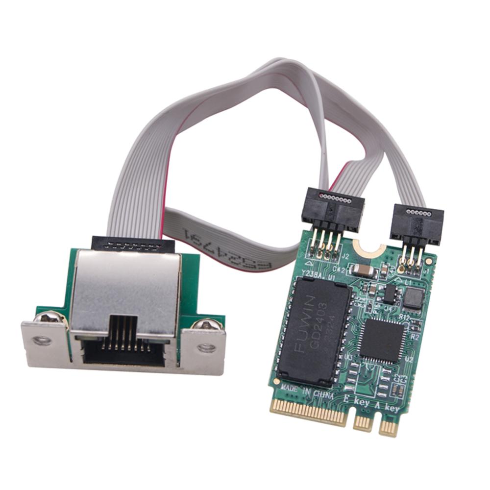 M.2 gigabit ethernet network card 2.5g/1000/100mbps m2 rj45 lan adapter rtl8125bg chip pcie bus network card