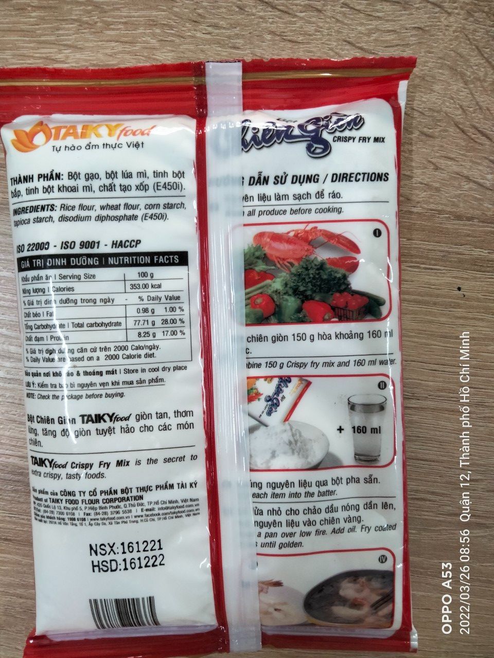 Bột chiên giòn hiệu TaiKy 150gr