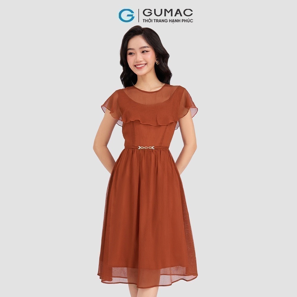 [25 - 29.9 |Voucher 10-12%] Đầm nữ kiểu bèo vai GUMAC DD03034