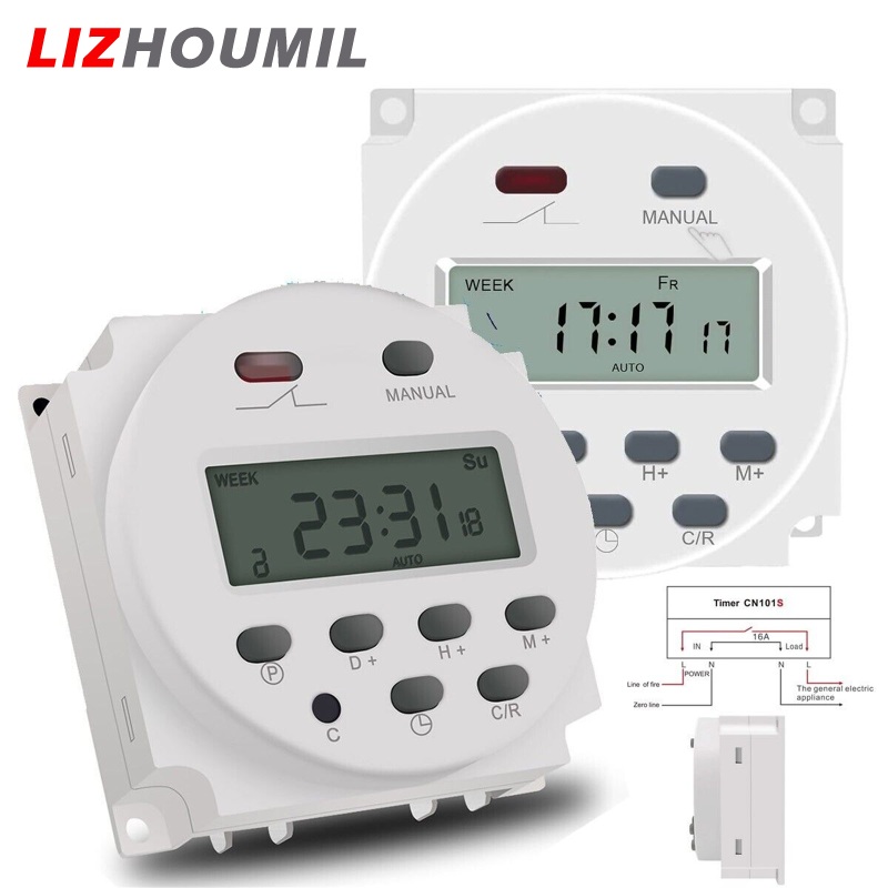 LIZHOUMIL Dc 12v Lcd Digital Timer Programmable Time Week Date Display Energy-saving Timer With Memory Function