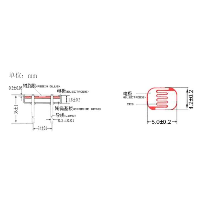Lot De Photorésistances LDR 5mm - Modèles GL5506 à 5549, Pour Détection Lumière