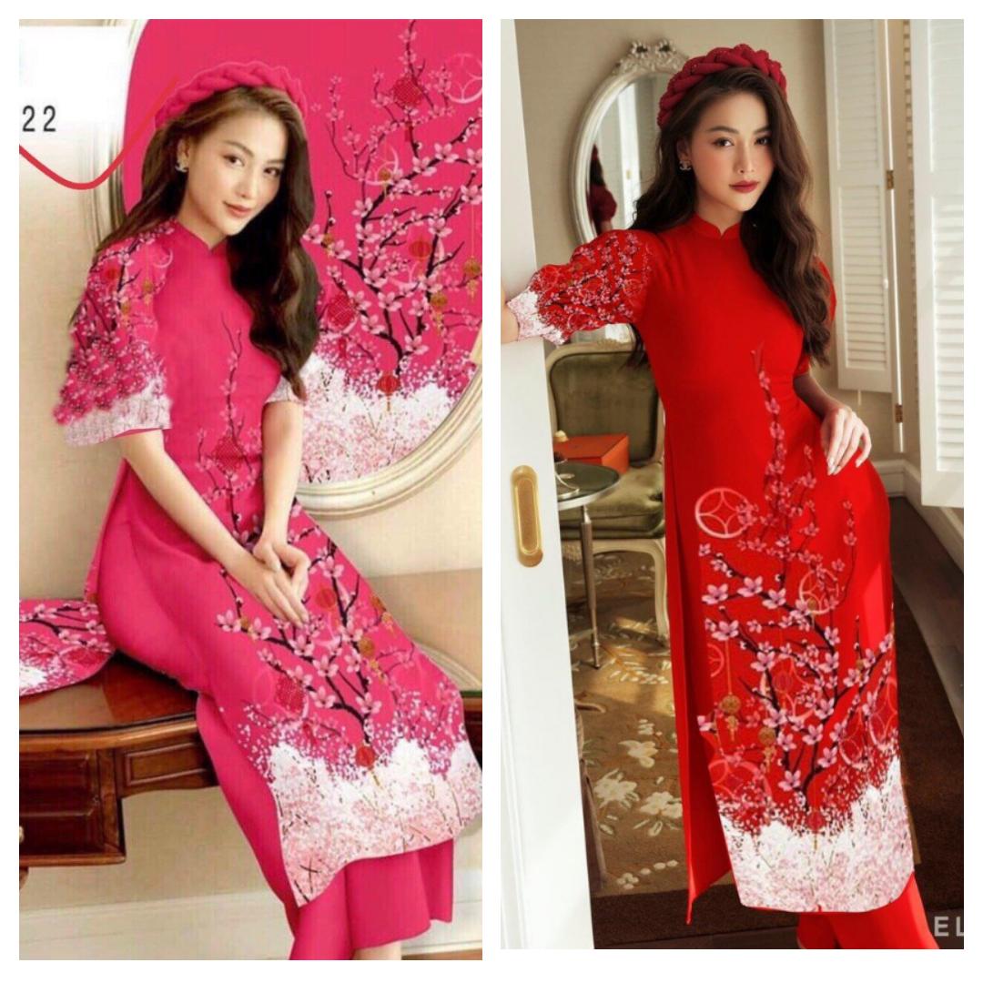 SÉTbộ áo dài lụa tết du xuân NGOCTRANSHOP - NT2119A