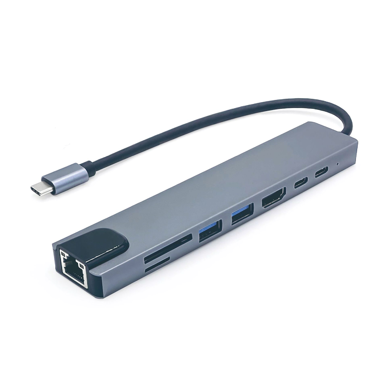 Anxinshui Docking Hub Ethernet Adapter 8-in-1 Usb Type-c Docking Station with Ethernet Card Reader High-speed Data Transfer Hub less Than