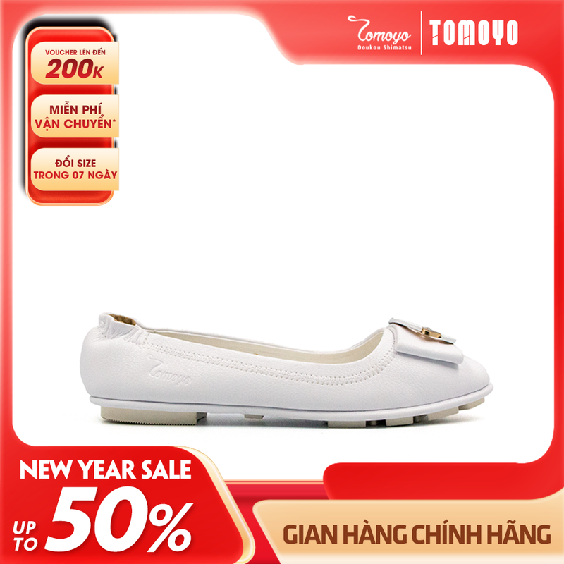 SIÊU SALE 6.6 | Giảm 30% đơn 199k - Giày Búp Bê Phối Khoá Da Micro Siêu Nhẹ Tomoyo TMW32107