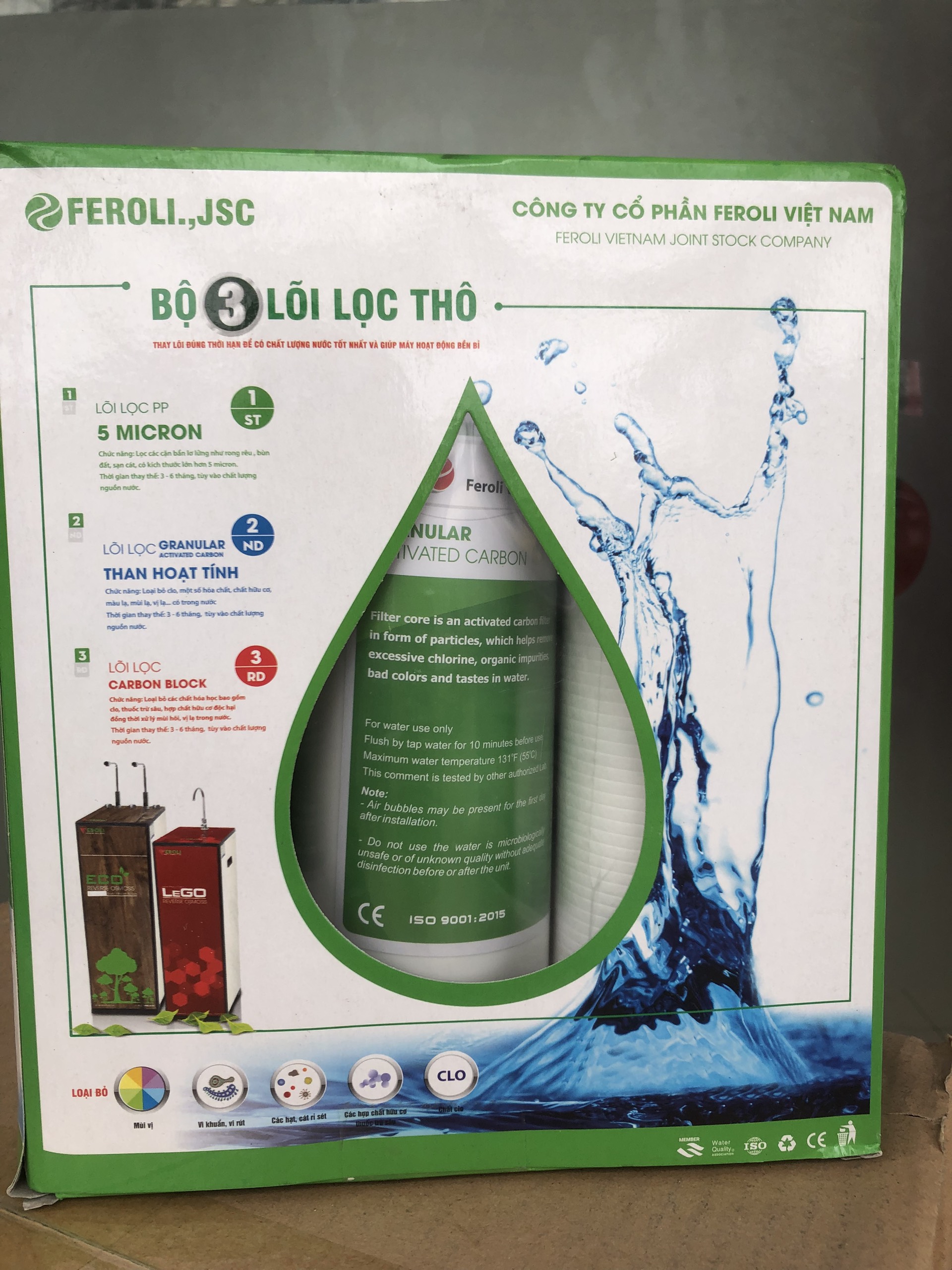 bộ 3 lõi lọc nước feroli