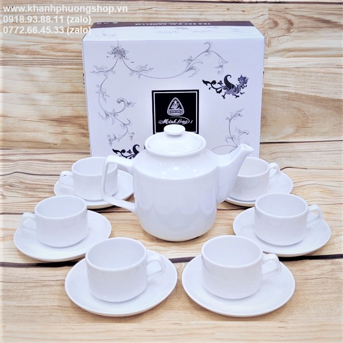 bộ ấm trà gốm sứ Minh Long - bộ ấm trà