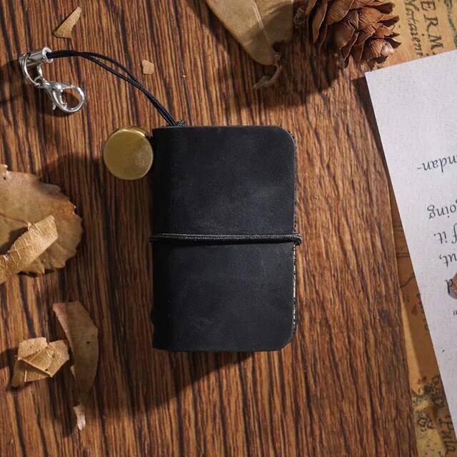Handmade Vintage Leather Mini Notebook Cute Travel Schedule Diary Weekly Daily Planner Organizer Notebook Kawaii Stationery