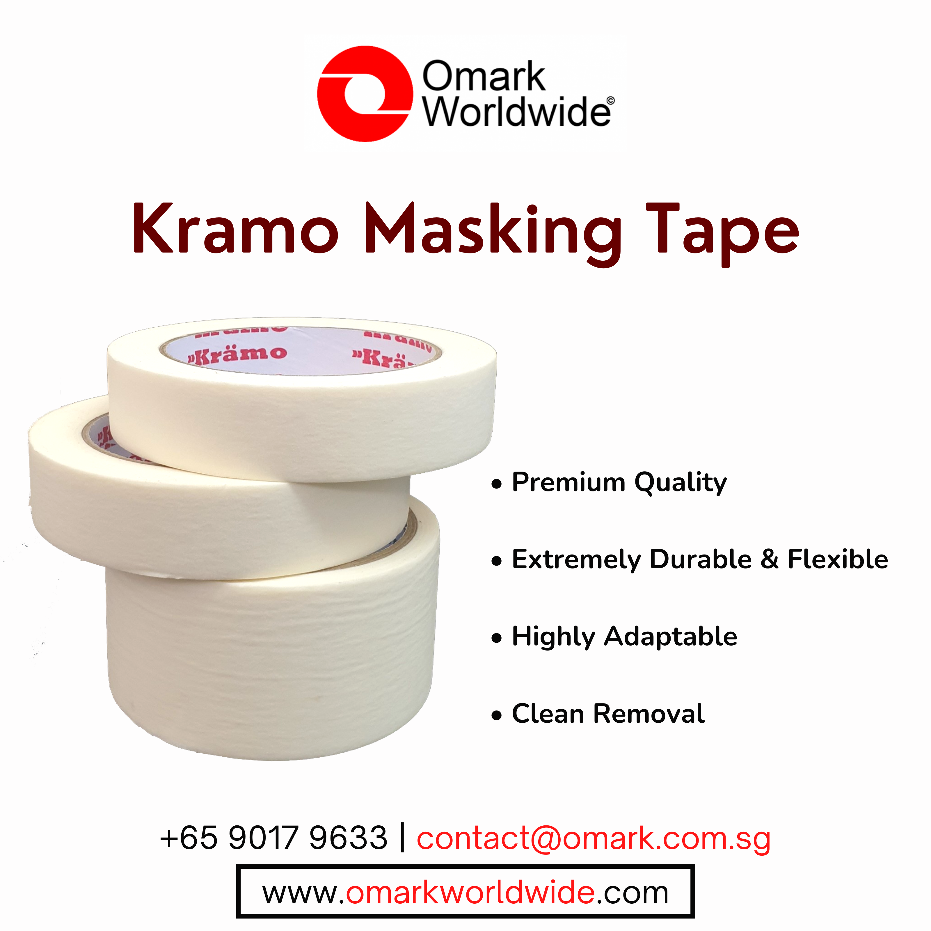 [SG Ready Stock][6/12rolls]Kramo Masking Tape Omark 20yds 12mm96mm