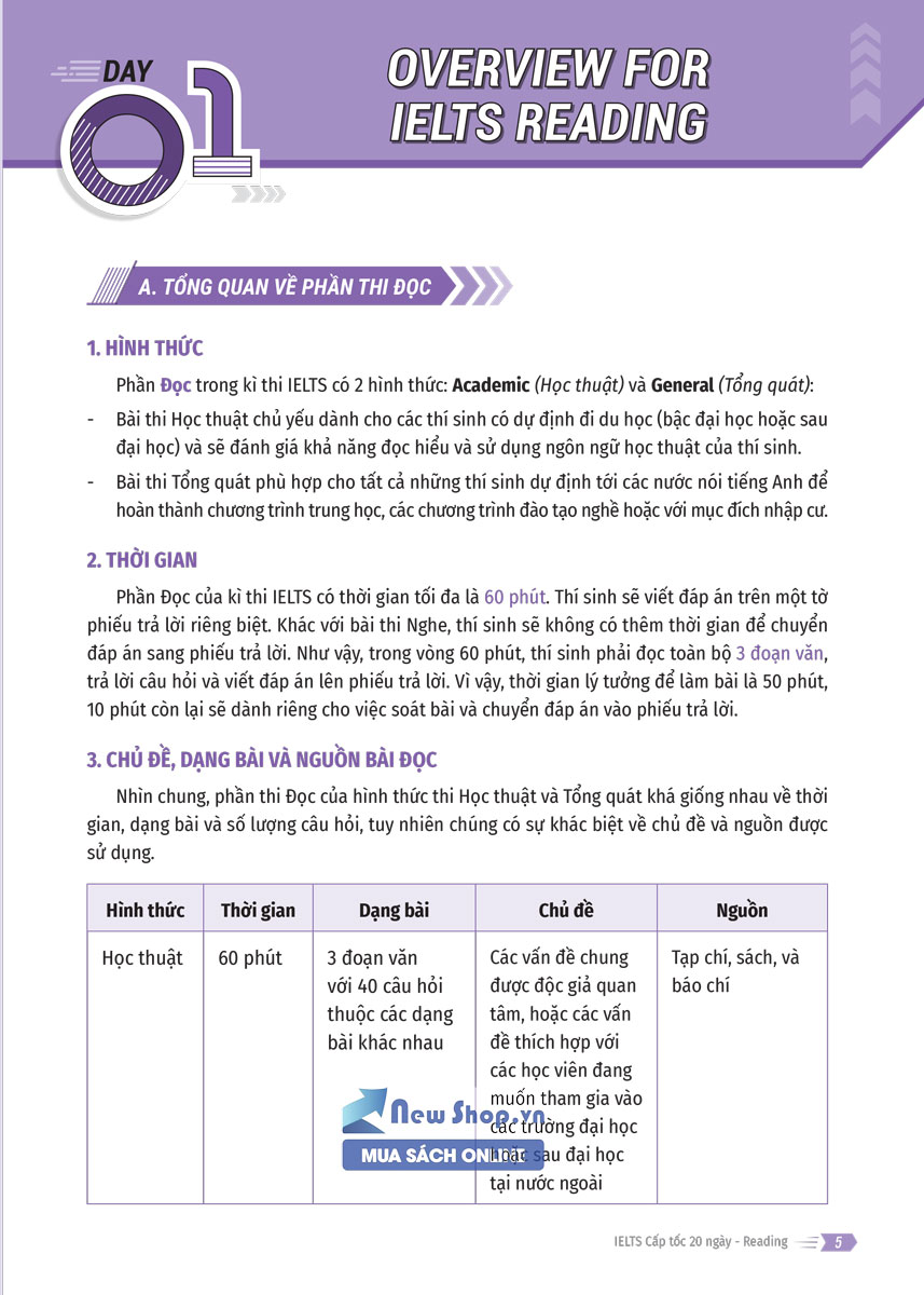 Sách - IELTS Cấp Tốc - 20 Ngày Reading - Newshop