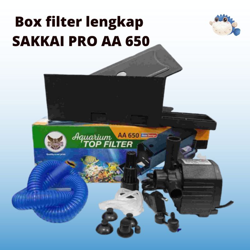 Pompa aquarium box filter Lengkap SAKKAI PRO AA 650