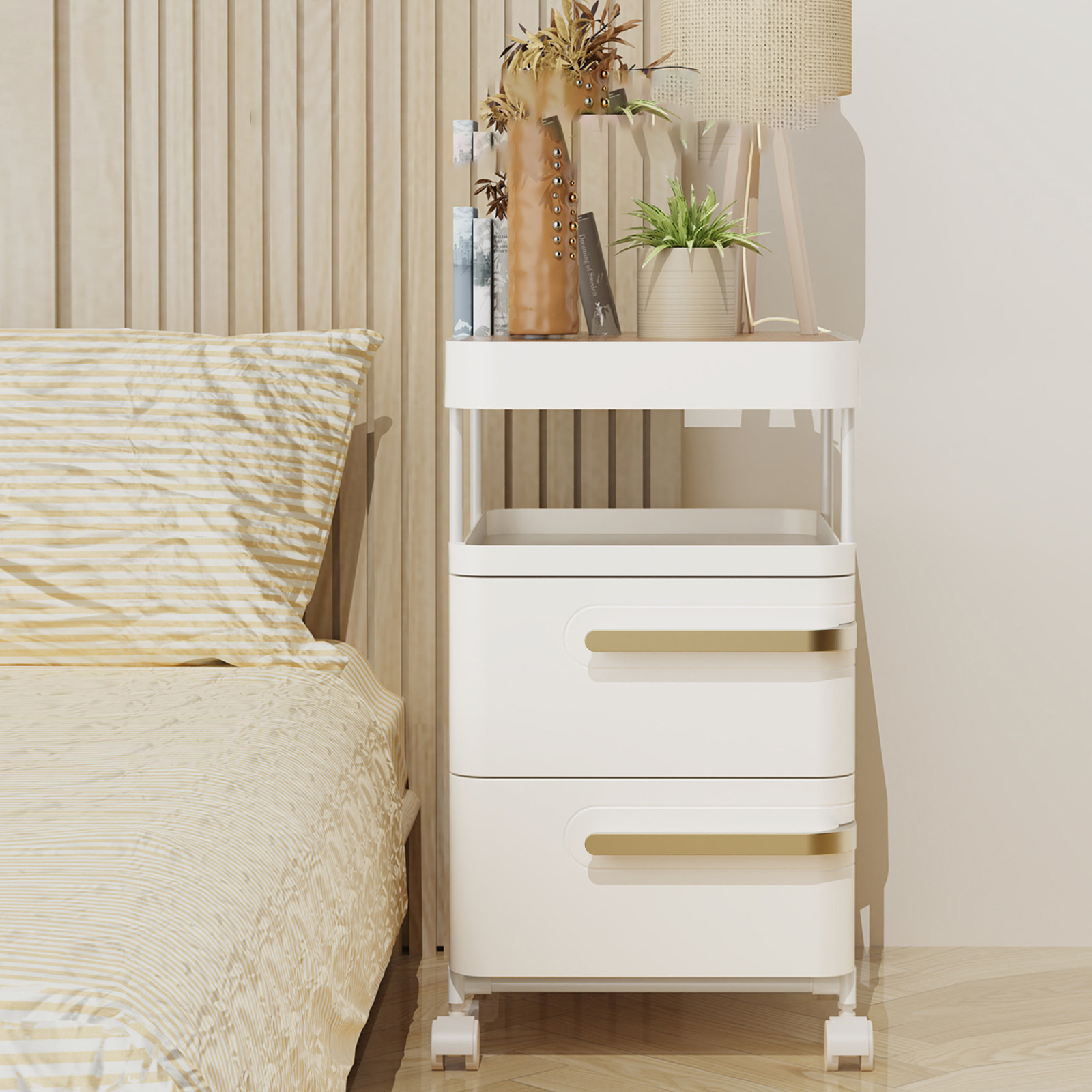 Advanced bedside storage rack bedside movable storage cabinet drawer-type multi-layer home modern minimalist storage cabinet