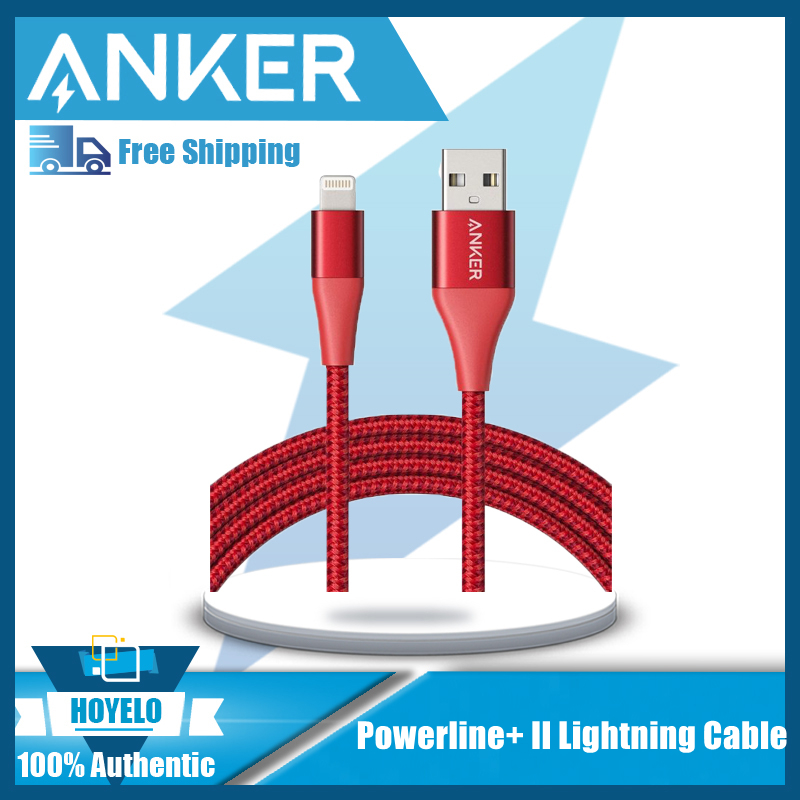 Anker Powerline+ II Lightning Cable MFi Certified for Flawless  Compatibility with iPhone Xs/XS Max/XR/X / 8/8 Plus / 7/7 Plus / 6/6 Plus /  5 / 5S and More(Red) 