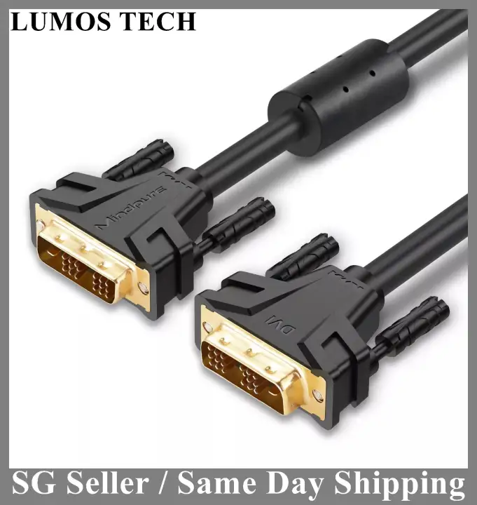 Mindpure Dvi Cable Dvi Male To Dvi Dvi D 24 1 Male Gold Plated Male To Male 1m 1 5m 3m For Tv Projector Monitor Desktop Lazada Singapore