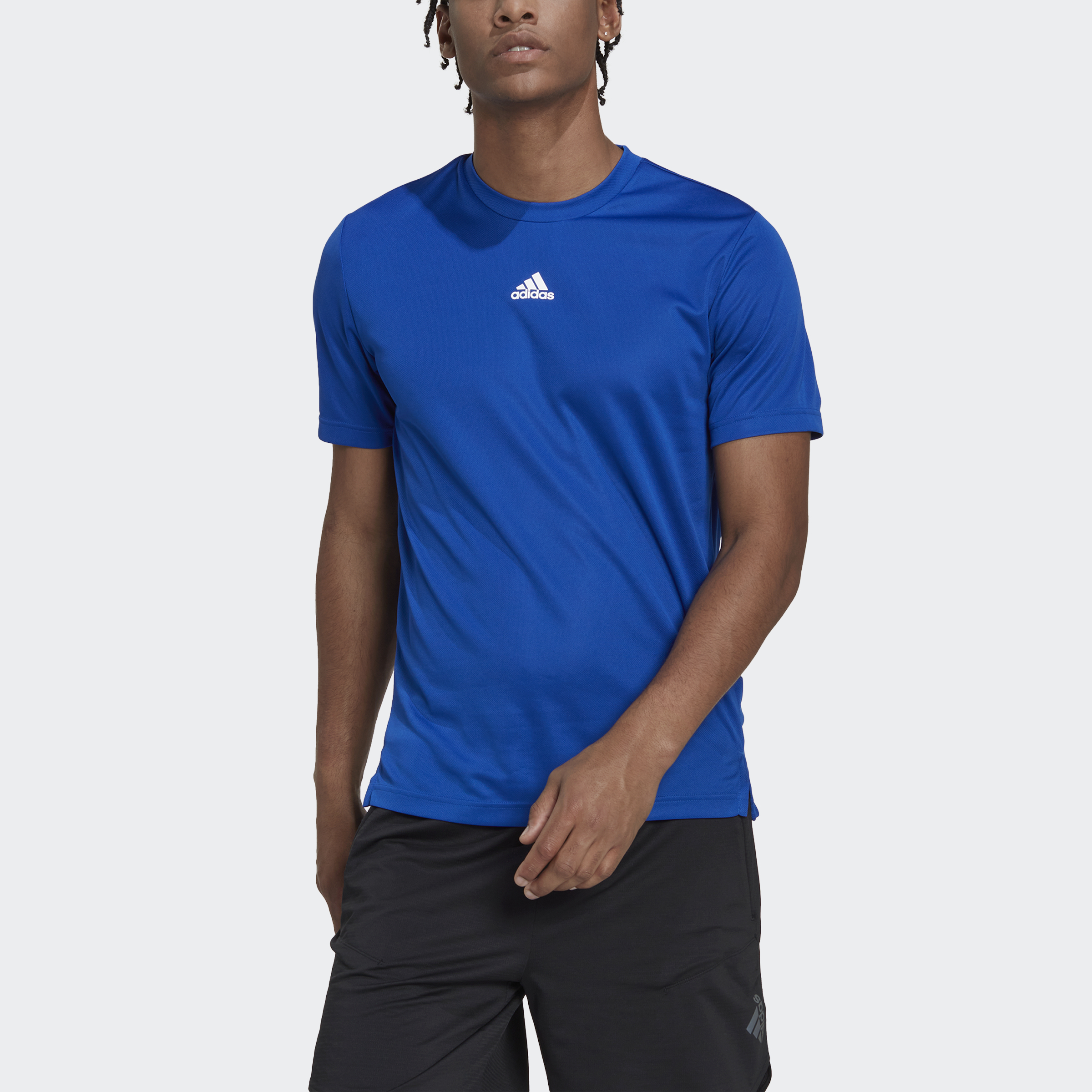 Adidas tập luyện áo thun tập luyện lưng 3 sọc hiit aeroready nam màu xanh da trời hn8504