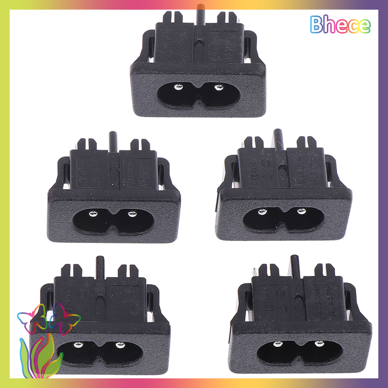 Bhece 5pcs new ac250v 5a 2pin ac power socket mount female socket