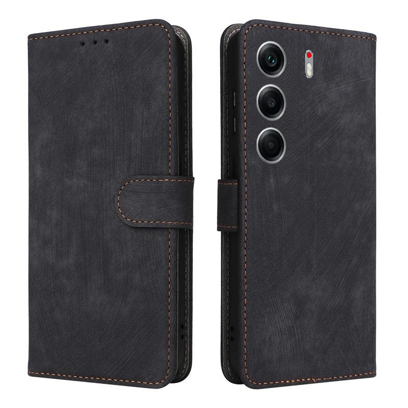 For Tecno Camon 40 Pro Flip Case RFID tection Dual-Layer Card Slot Soft Silicone External Leather Stand Holder Flip Cover for Tecno Camon 40 Pro 5G Back Cover.