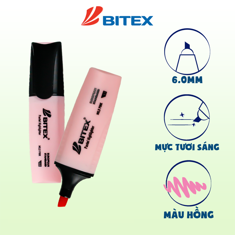 Bút dạ quang highlight Bitex HL05 màu Pastel