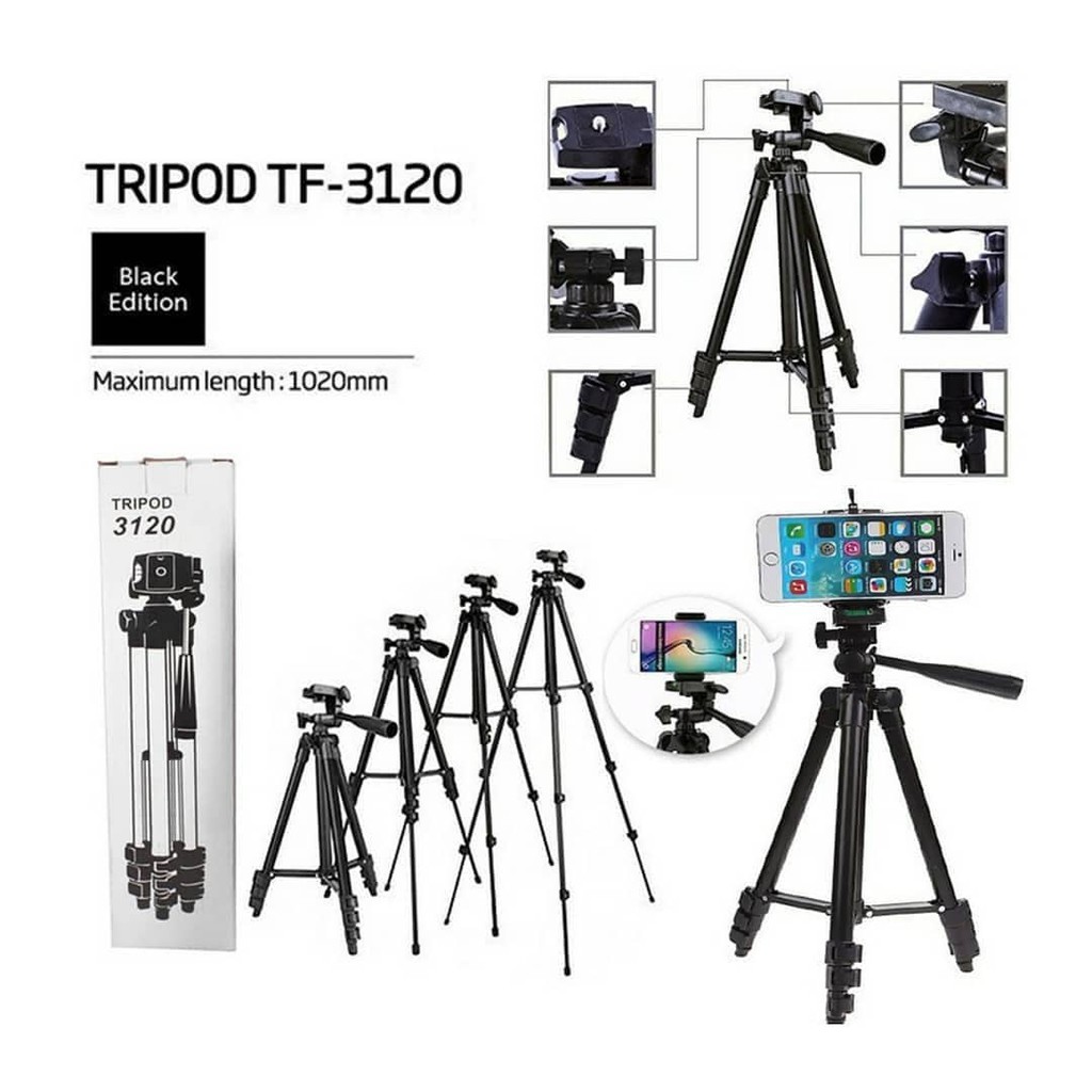 Tripod 3 chân TF-3120 đỡ máy chiếu, máy ảnh, điện thoại+moren