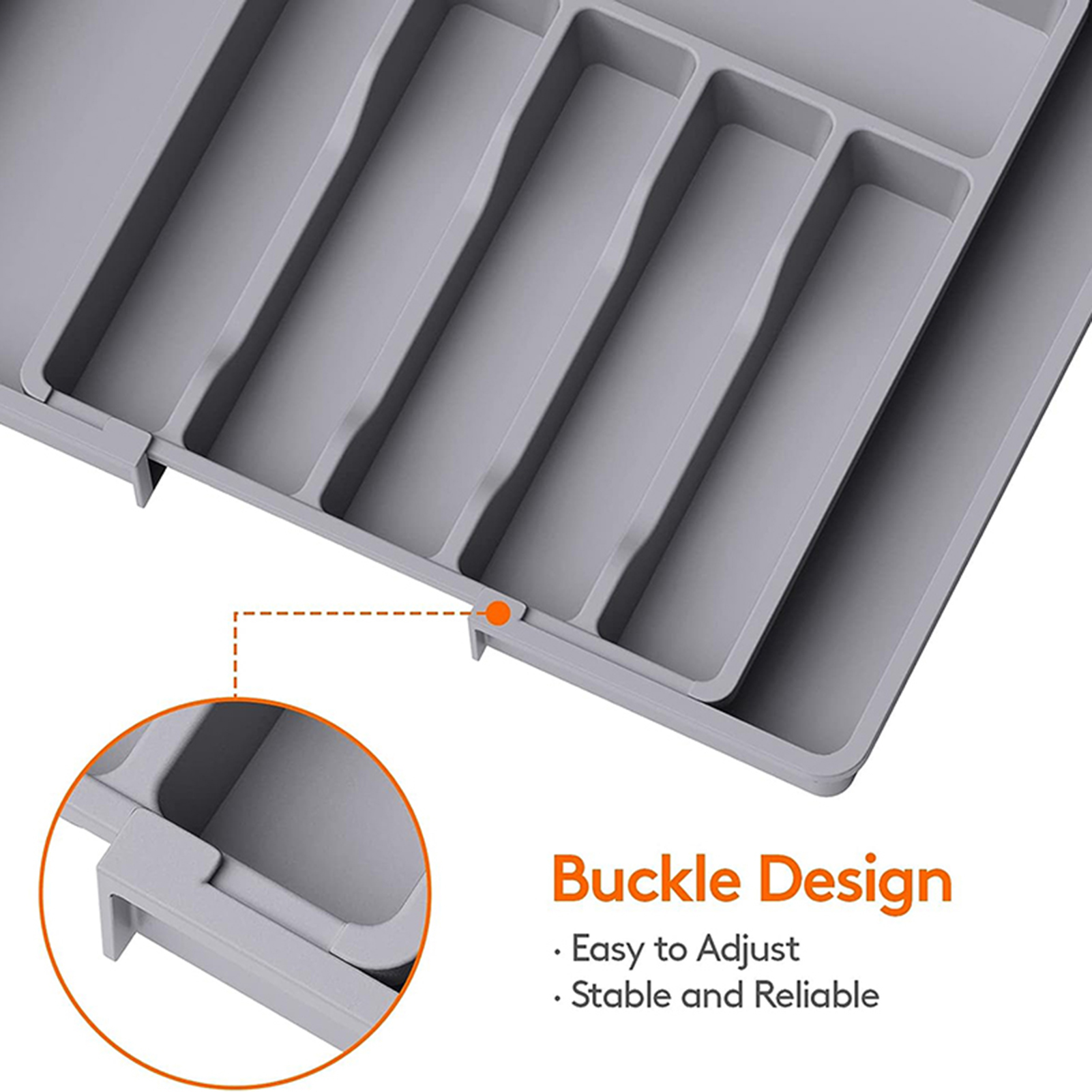 TuPAC24 Expandable Cutlery Organizer Storage Tray Organizer Adjustable Kitchen Drawer Organizer 8 Compartments for Easy Sorting less Than