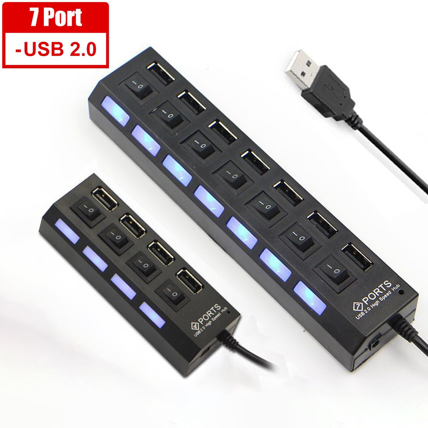 7-Port HUBs High Speed USB 3.0 Multi HUB Splitter Expansion Computer Charging Devices Data Transfer