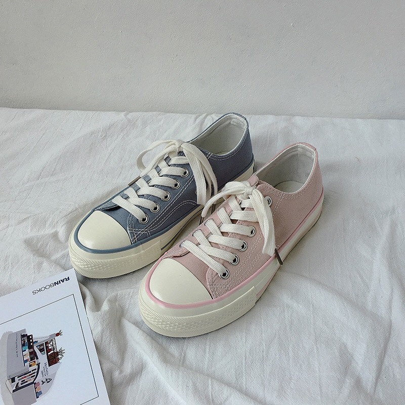 Giày CV Ulzzang Xanh+ Hồng Đế Dày ( full box)
