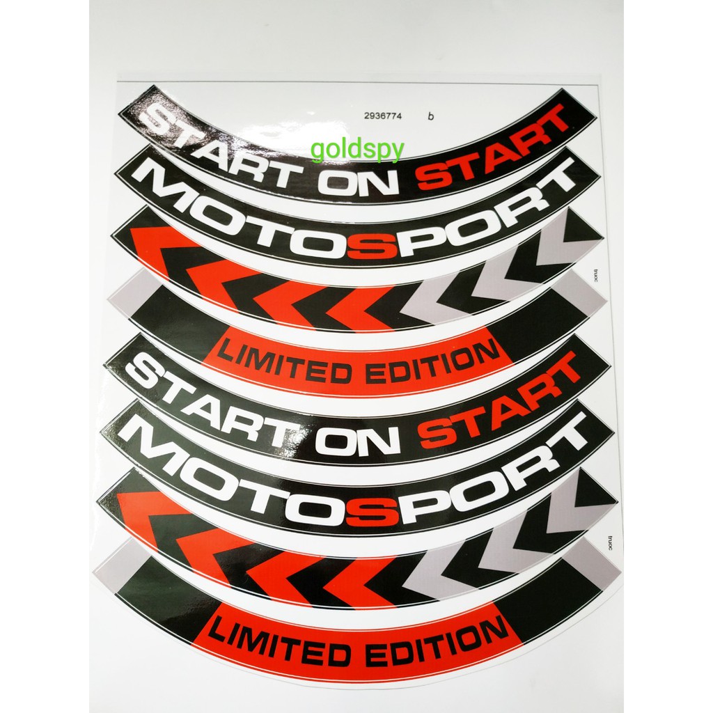 Tem Dán Vành Dán Mâm Xe Máy - Tem Decal MOTO SPORT ( giá 1 bộ)