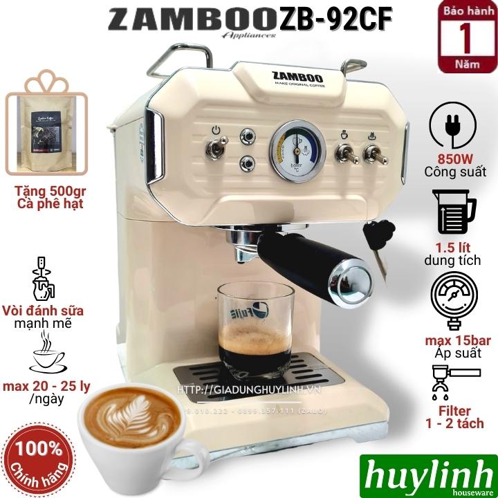 Máy pha cà phê vintage zamboo zb-92cf - tặng 500gr cafe