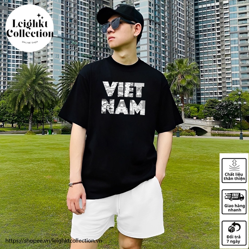 Áo thun unisex beebee 100% cotton in chữ việt nam- hà nội- sài gòn nghê thuật