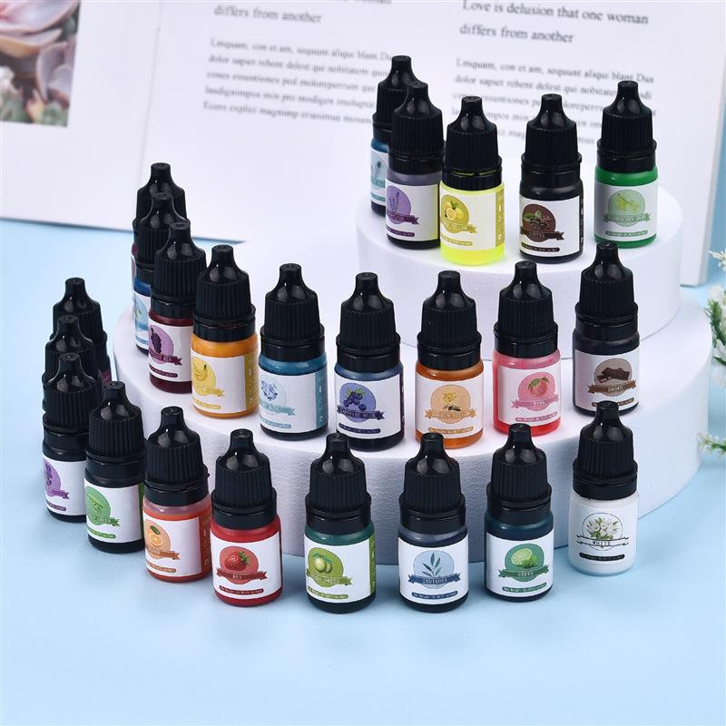 24 Colour Diy Epoxy Resin Pigment Kit Diffusion Candle Dyes Art Ink Liquid Colorant Dye Diy Jewelry Making 5ml/bottle