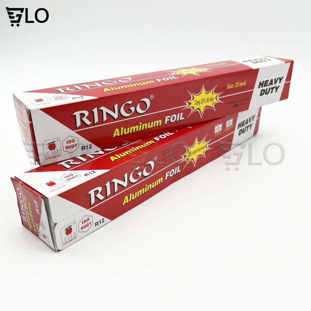 Giấy Bạc Nướng Ringo R12 (30cm X 3m) - Nhôm Lá Nguyên Chất 100% - Giữ Nhiệt, Chịu Được Nhiệt Độ Cao