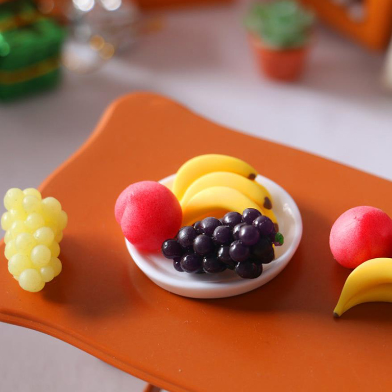 6Pcs%20Mini%20Simulation%20Fruit%20Plate%20Grape%20Banana%20Peach%20Dollhouse%20Kitchen%20Decoration%20YULING%20-%20Image%202