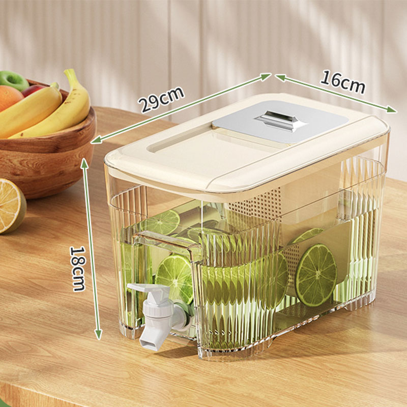 Japanese style cold water kettle with faucet, large capacity refrigerator, lemon fruit tea beverage bucket, heat-resistant, light luxury cold water kettle
