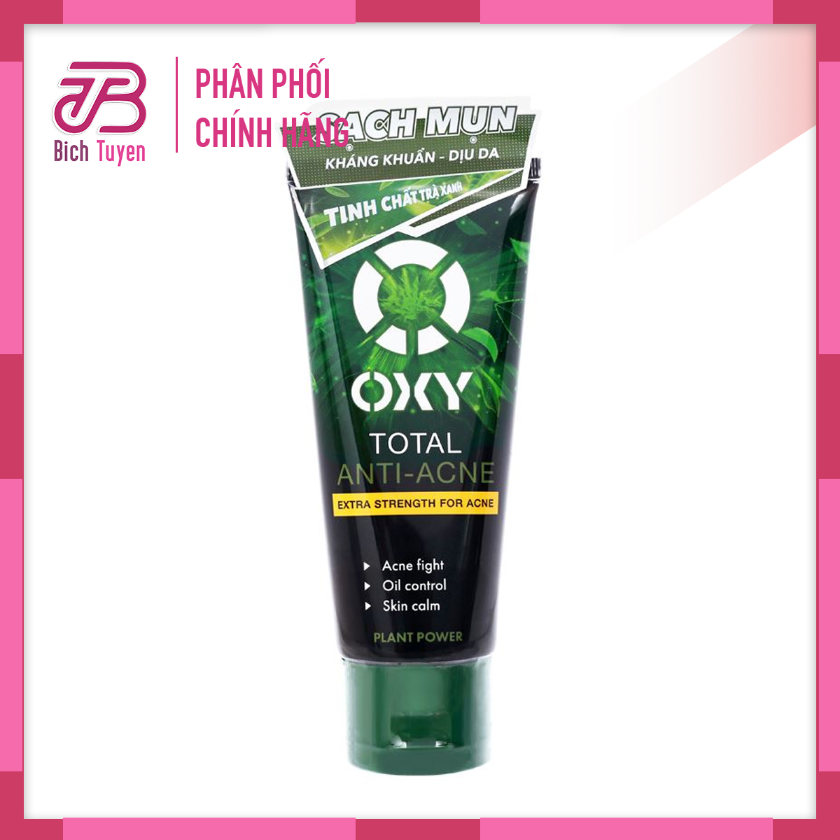 Sữa rửa mặt OXY Total Anti Acne ngăn ngừa mụn Kem Sữa rửa mặt Oxy Tút sáng da, Sạch bã nhờn, ngừa khuẩn mụn, làm dịu da 100g Oxy Total Anti Acne 100ml Tinh Chất Trà Xanh Kem Rửa Mặt OXY Sạch Khuẩn Mụn, Kiểm soát nhờn