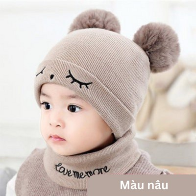 Mũ nón len kèm khăn cổ Coco Baby giữ ấm cho bé