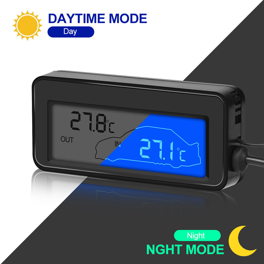 Car Digital Temperature Mini LCD Waterproof Indoor Outdoor Convenient Temperature Sensor With 1.5M Cable