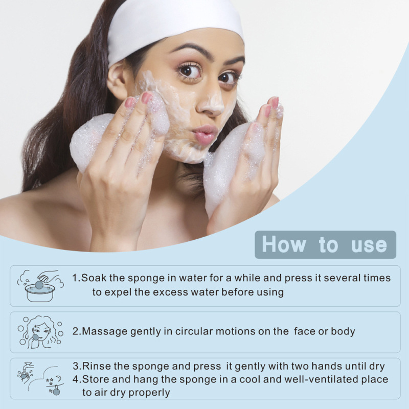 6 Pcs/set Konjac Sponge Exfoliator Face Wash Cleaning Sponge Makeup Konjac Sponge