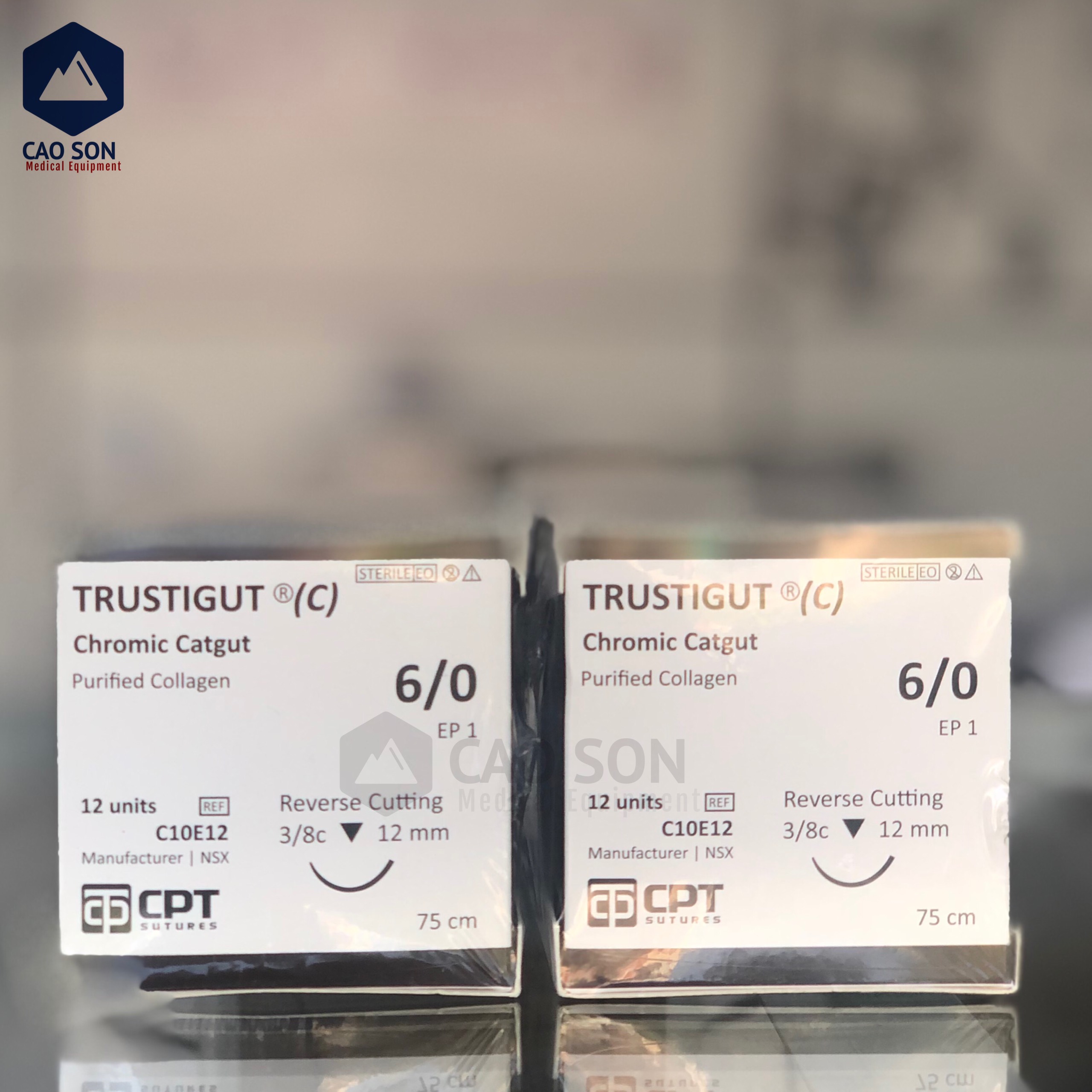 Chỉ phẫu thuật tự tiêu CPT Chromic Catgut 6/0 C10E12