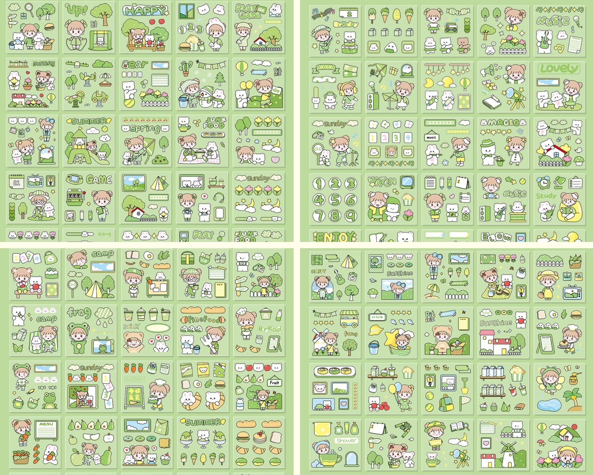 Hộp 100 tấm sticker cute - Momo Chan